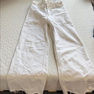 Zara Women's Flare White Jeans